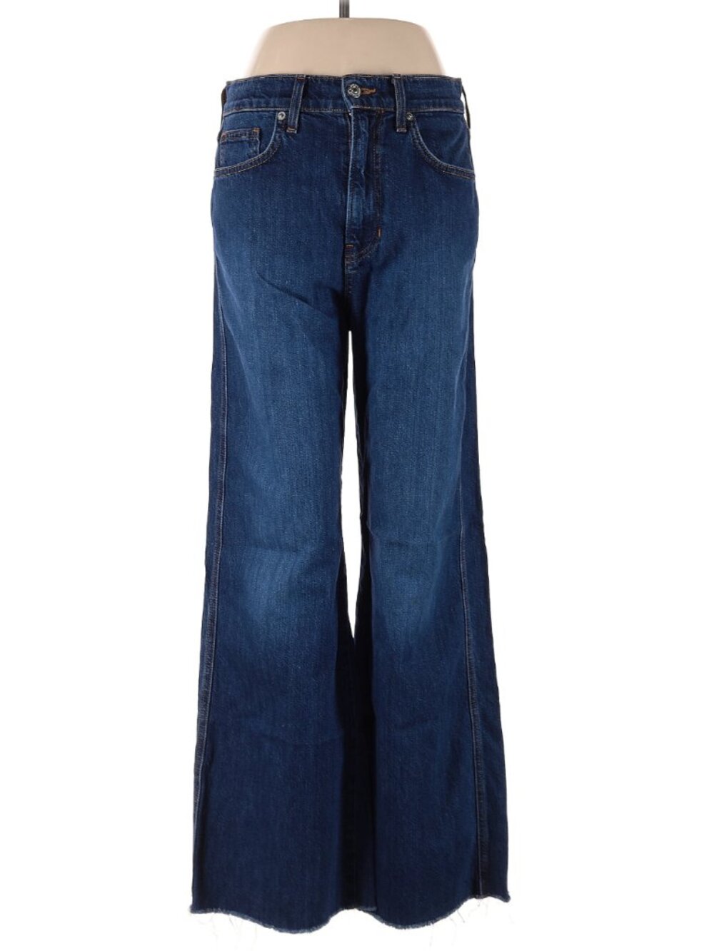 Veronica Beard Taylor High Rise Dark Wash Wide Leg Jeans, Size 28